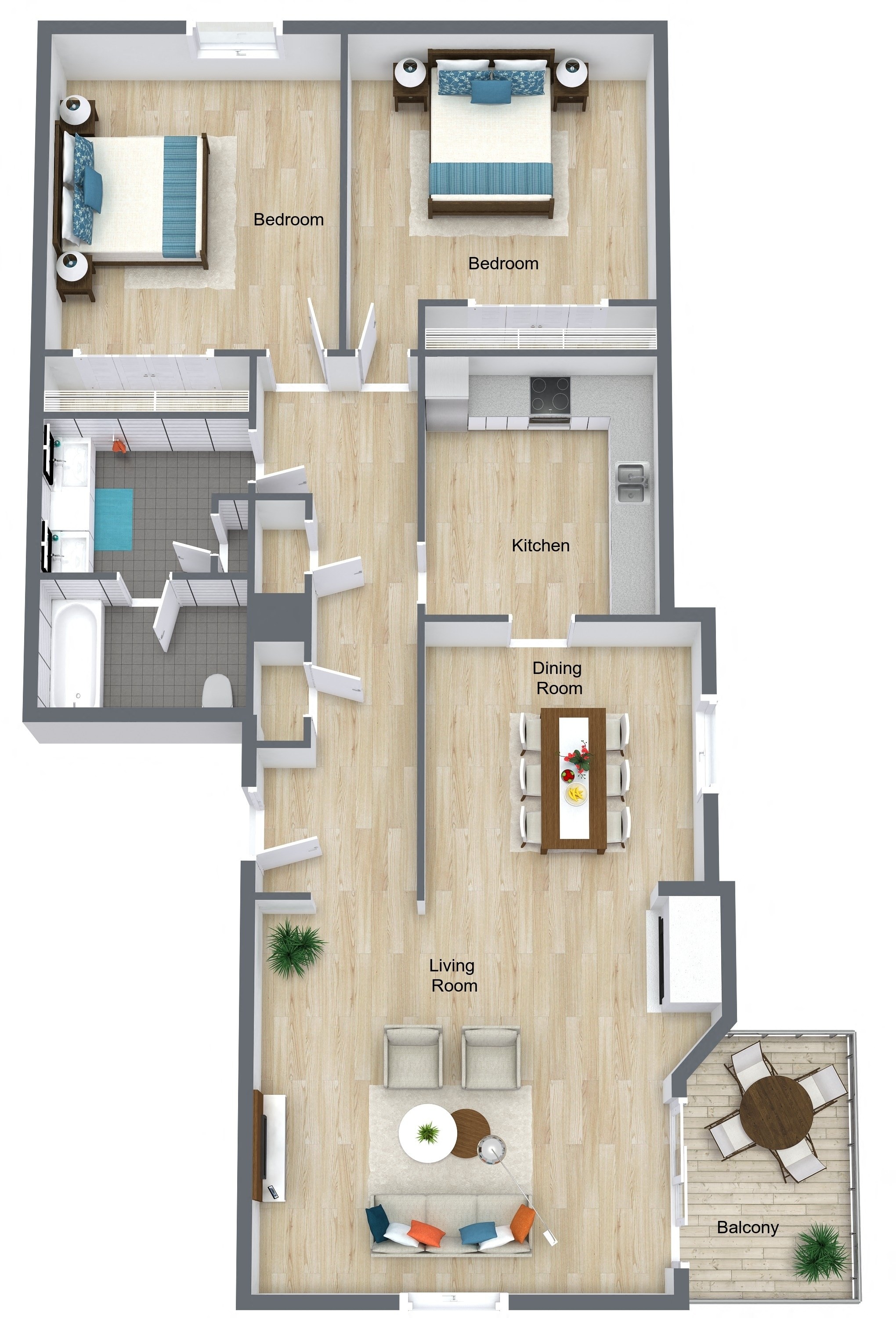 Floor plan layout diagram for 2x1 B Elite